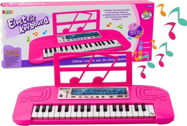 Elektrické Piano pre Deti 36 Melódií Ružové