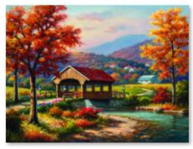 Diamantové maľovanie – jesenná krajina 40 × 30 cm - 1 kus