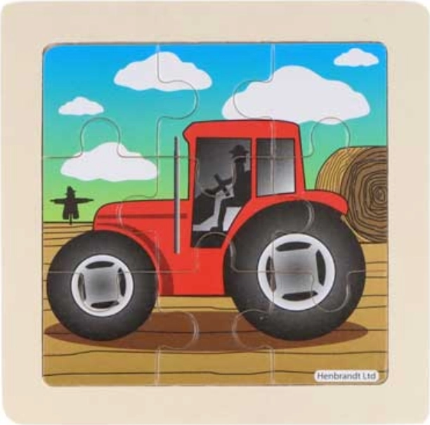 Drevené puzzle Farma – traktor 9 dielikov