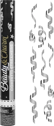 Beauty Charm pneumatické konfety – strieborné serpentíny