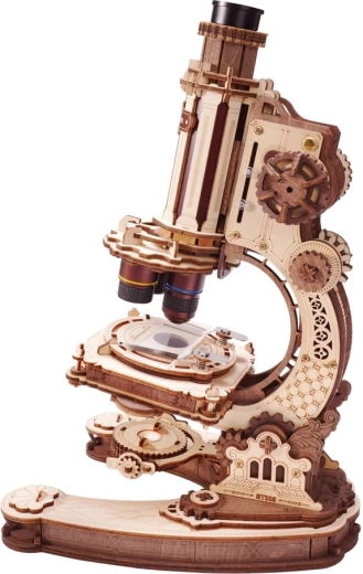 RoboTime ROKR 3D mechanická drevená skladačka mikroskop