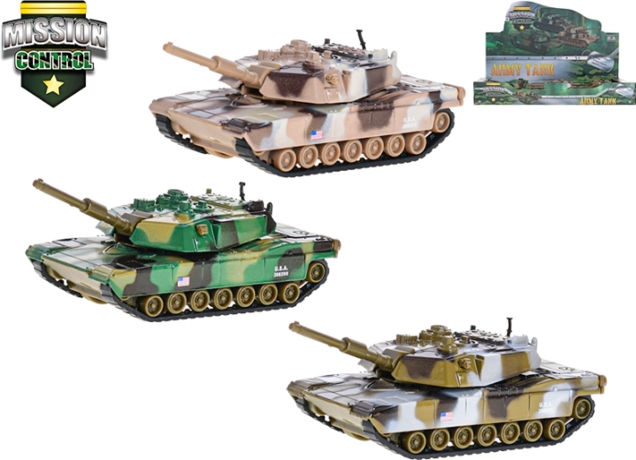 Kovový tank Mission Control 11 cm so spätným chodom – 3 farby