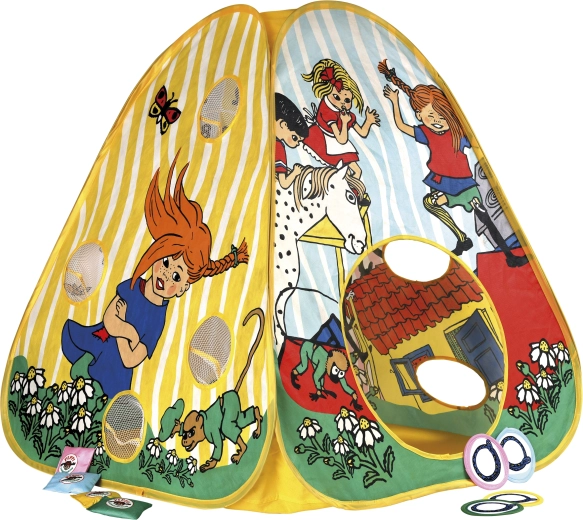 Detský pop-up stan Pippi s 3 hrami v 1 - 1 kus