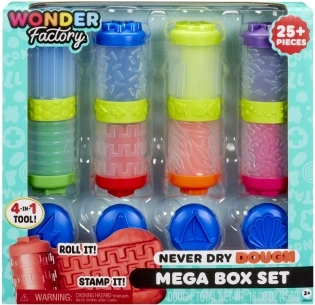 Wonder Factory nevysychajúca modelína a tvarovateľný piesok mega kreatívna súprava