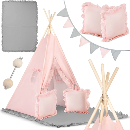 Detský tipi stan Nukido – svetloružový