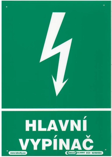 Bezpečnostná tabuľka – hlavný vypínač A4 plast