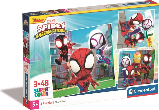 Puzzle CLEMENTONI Spidey a jeho úžasní priatelia 3×48 dielikov