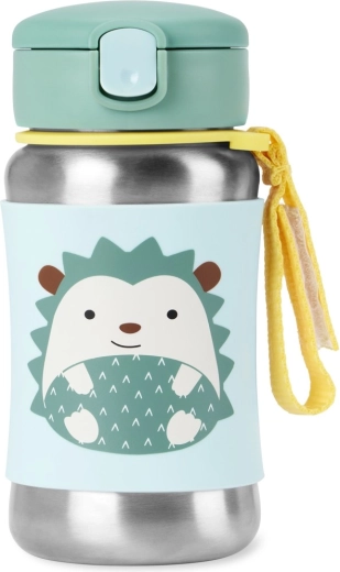 Skip Hop Spark Style nerezová fľaša so slamkou ježko 350 ml