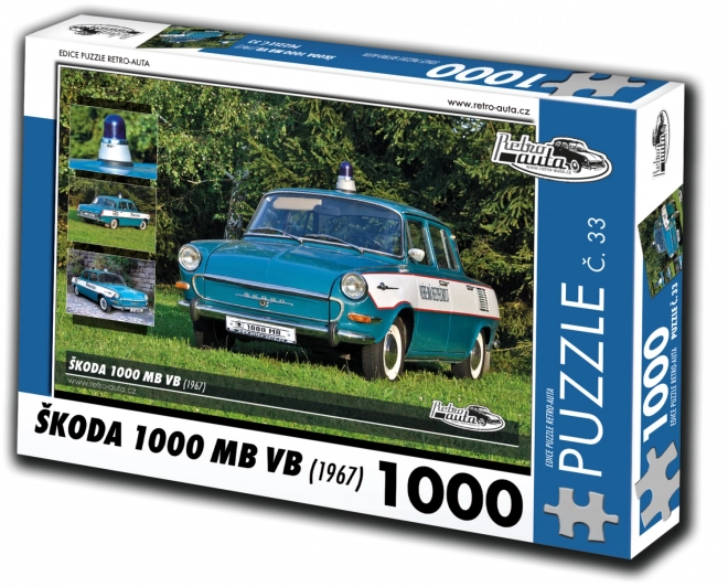 Retro autá puzzle Škoda 1000 MB VB (1967) – 1000 dielikov