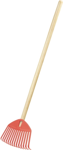 Detské hrable s drevenou násadou FOCUS BABY, koralové