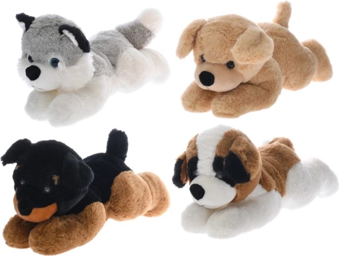 Plyšový psík ležiaci 32 cm, viac farieb