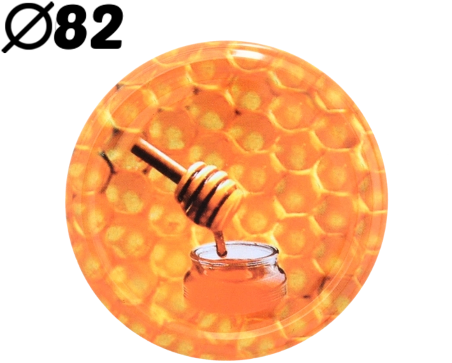 Sada viečok 82 mm s motívom medu, 10 ks