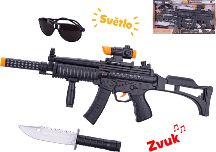 Detský samopal 44 cm so svetelnými a zvukovými efektmi