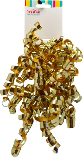 Darčeková metalická mašľa svetlo zlatá 6 mm, 2 ks