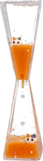 Gélové presýpacie hodiny s oranžovým 3D mačiatkom