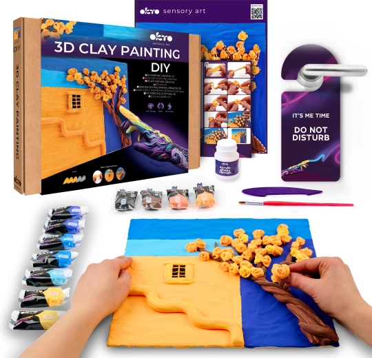 Okto výtvarný set na maľovanie hmotou Zlaté popoludnie 30 × 30 cm