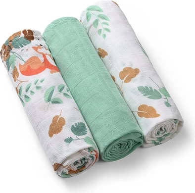 Mušelínové plienky BabyOno Super Soft 3 ks, mint, 70 × 70 cm