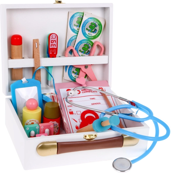 Drevená lekárska súprava pre deti 3+ s doplnkami 30 ks