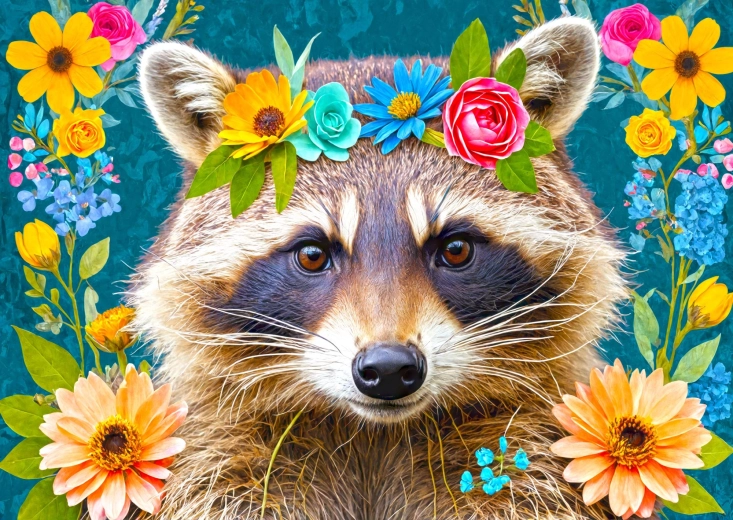 ENJOY puzzle kvetinový medvedík čistotný 1000 dielikov
