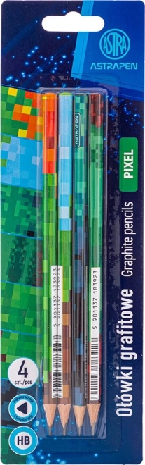 Trojuholníkové skicovacie ceruzky ASTRA HB Pixel 4ks