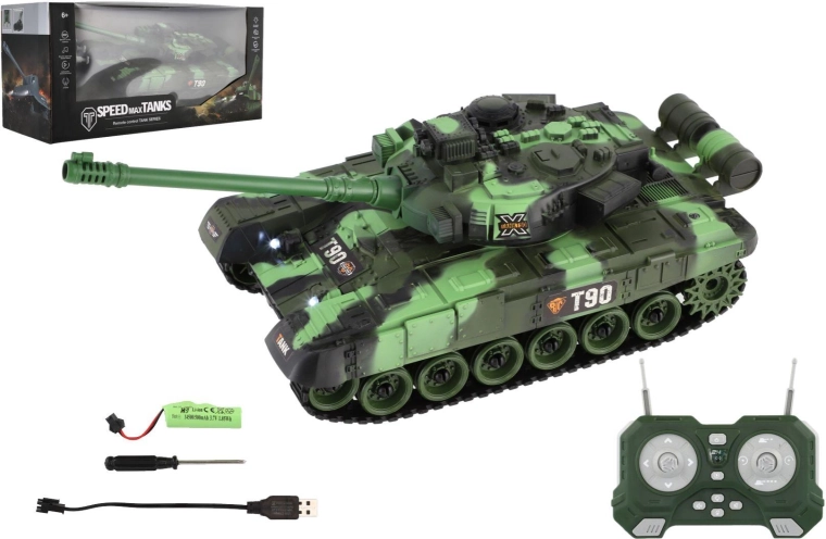 RC tank na diaľkové ovládanie 2,4 GHz so svetlami a zvukmi - 1 kus