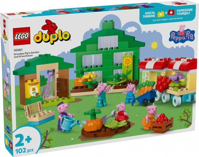 LEGO DUPLO Peppa Pig záhrada a skleník deduška prasiatka