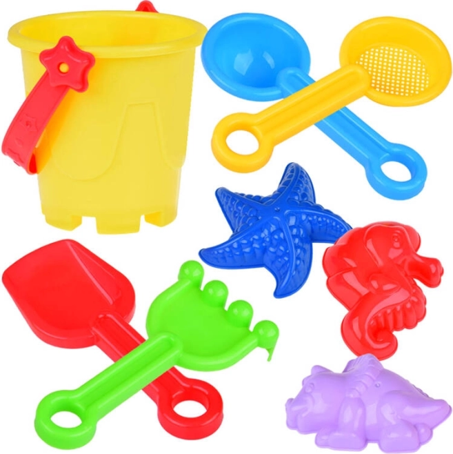 Súprava hračiek do piesku – vedierko, formičky a hrable