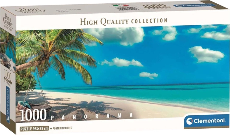 Panoramatické puzzle Hojdačka pri oceáne 1000 dielikov CLEMENTONI