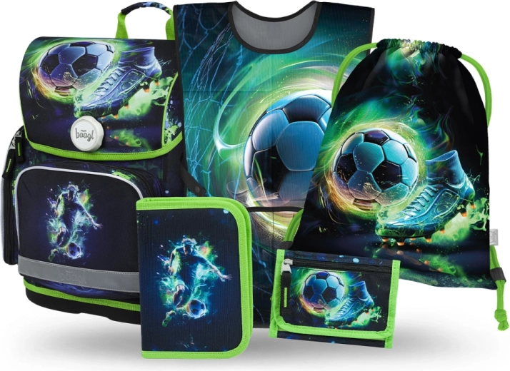 Baagl školský set Ergo Futbal hráč – aktovka, peračník, vrecko, zástera a peňaženka