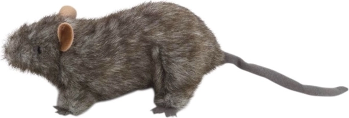 Sivá plyšová myš 12 cm