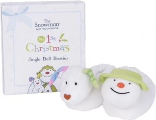 Vianočná darčeková sada s hrkálkovými čižmičkami Snowman & Snowdog