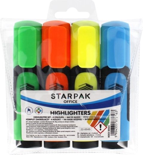 Sada zvýrazňovačov STARPak v 4 farbách