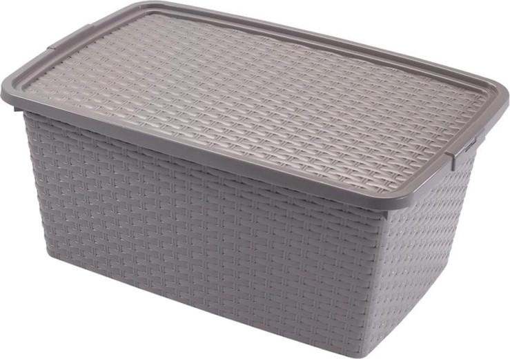 Heidrun plastový úložný box s vekom ratan 20 l