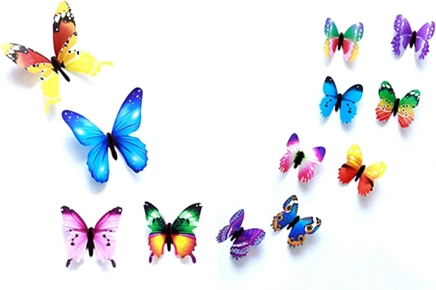 Ag683d fluorescenčné motýle 12 ks mix