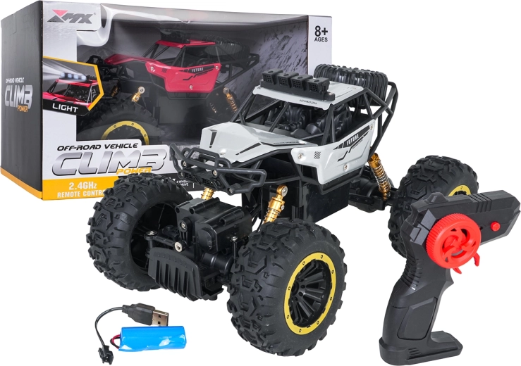 Climb Power RC crawler 1:18 strieborný