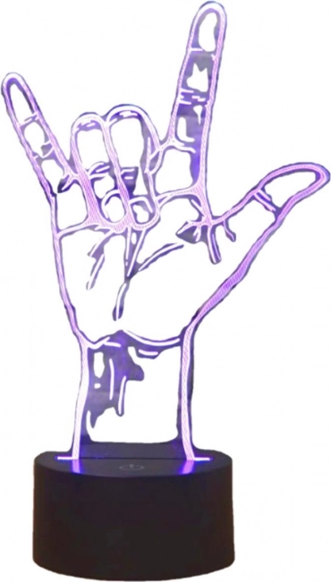 Lampička na nočný stolík LED v tvare ruky 3D