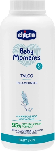 Chicco detský púder Baby Moments s ryžovým škrobom 150 g