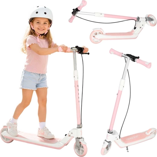 Trike Fix skladacia detská kolobežka so svietiacimi LED kolieskami, ružová