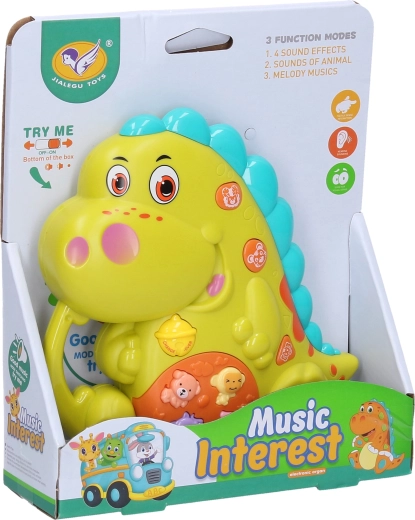 Hrajúci dinosaurus so svetelnými a zvukovými efektmi 14 cm - 1 kus