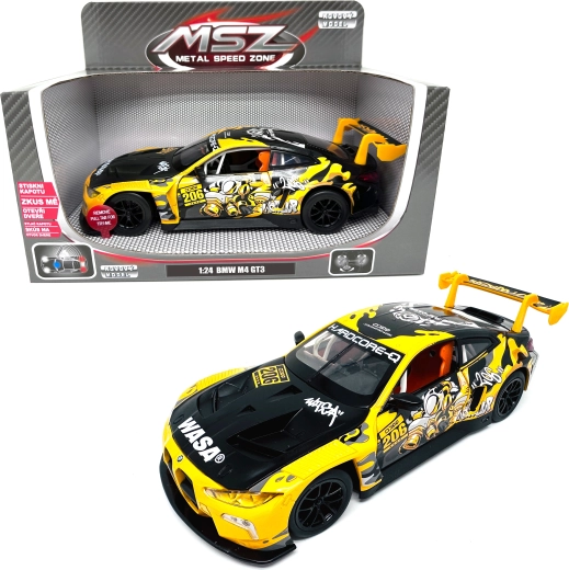 Kovový model BMW M4 GT3 so svetlom a zvukom 1:24