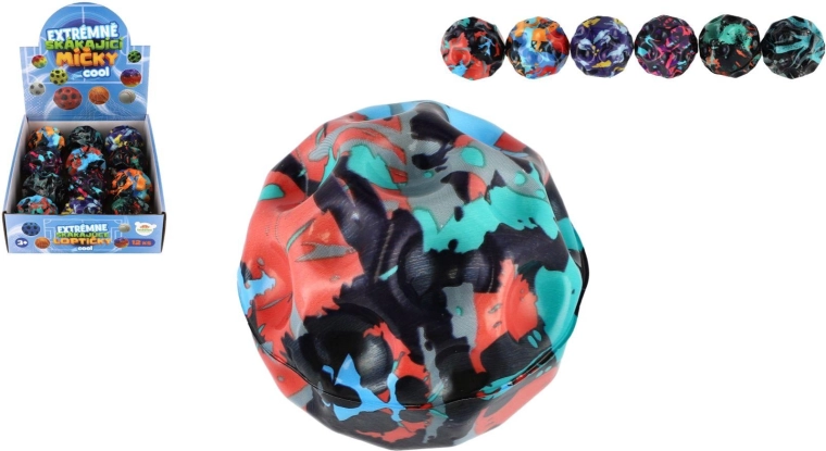 Extrémne skákajúca penová loptička meteorit 6 cm, mix farieb