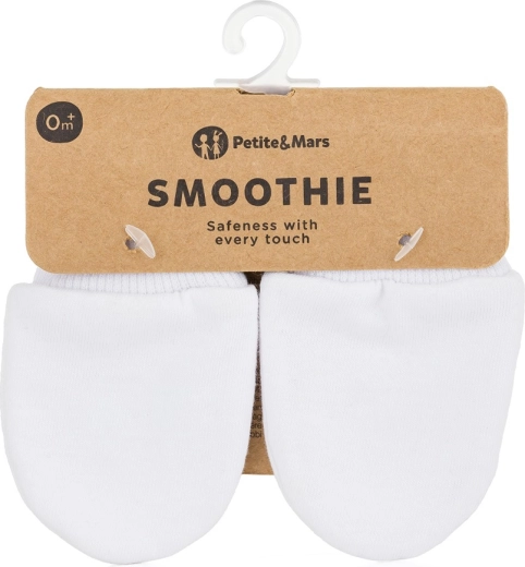 Dojčenské rukavičky Petite&Mars Smoothie Infinity White