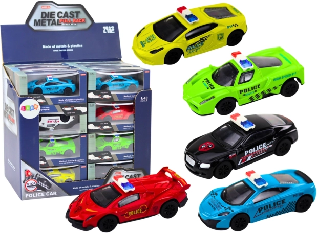 Policajné autíčko na hranie 1:43 kovová konštrukcia s gumovými kolesami