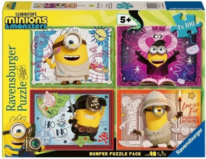 Ravensburger puzzle Mimoni a príšerky 4×100 dielikov