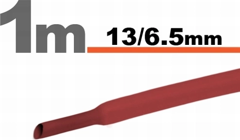 Červená zmršťovacia bužírka 13/6,5 mm