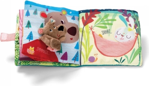 Lilliputiens textilná knižka s prstovou bábkou medvedíka Césara