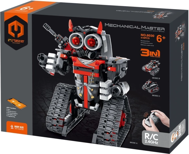 Stavebnica 3v1 programovateľný RC robot na pásoch, 2,4 GHz, 432 dielikov
