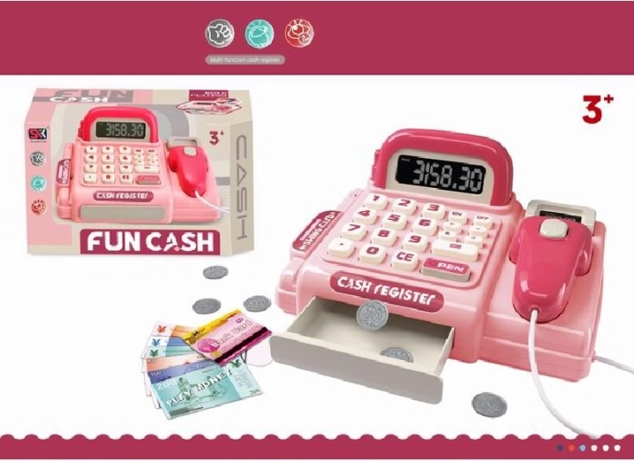 Pokladňa Fun Cash Pink – detská elektronická pokladňa