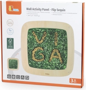 Drevená nástenná hra s flitrami