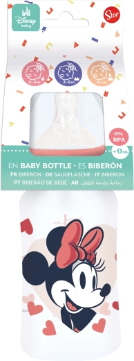Dojčenská fľaša MINNIE 240 ml s antikolikovým systémom